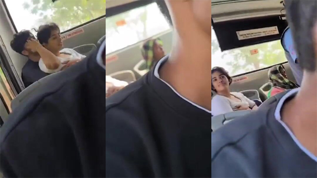 College Girl Boobs Pressing & Having Sex Government Bus